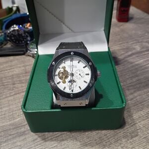 Luxury Silver and Black Watch